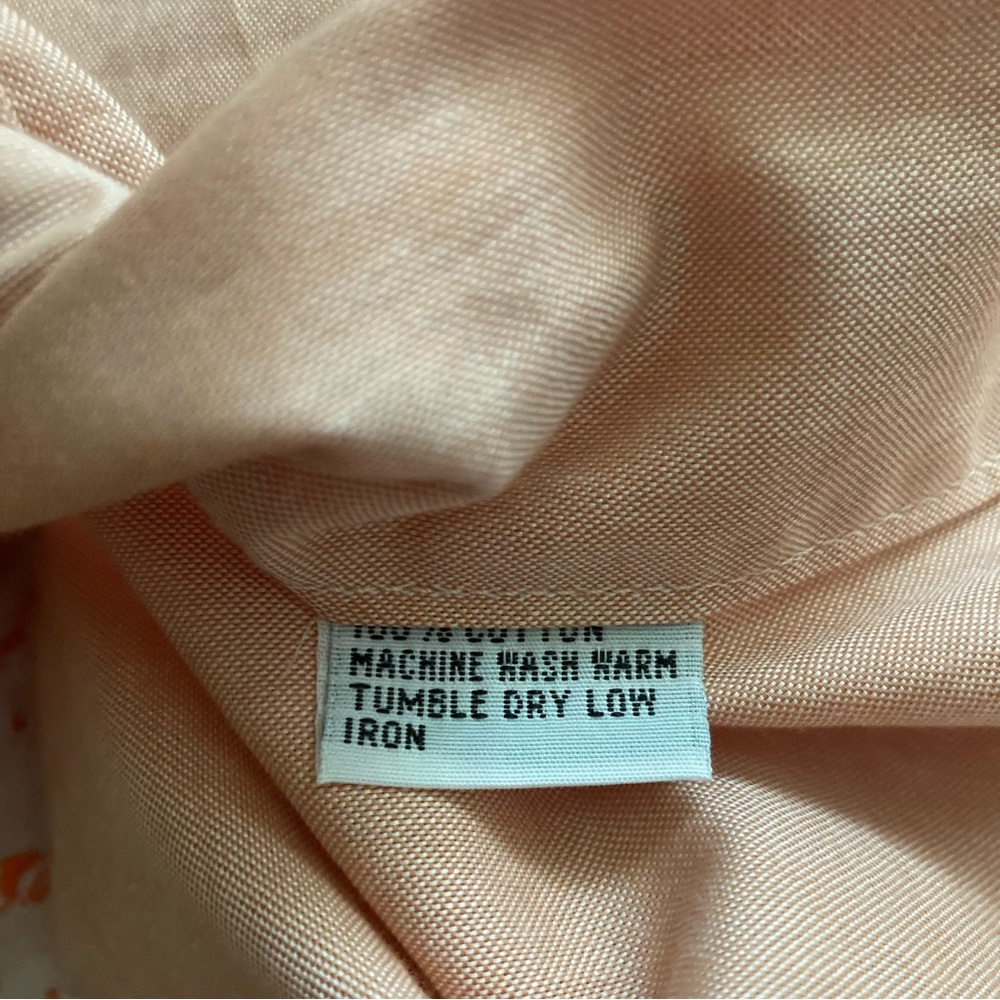 Dos Carolinas Guayabera Button Down Shirt Men’s Large Peach Cotton Short Sleeve - Picture 11 of 11